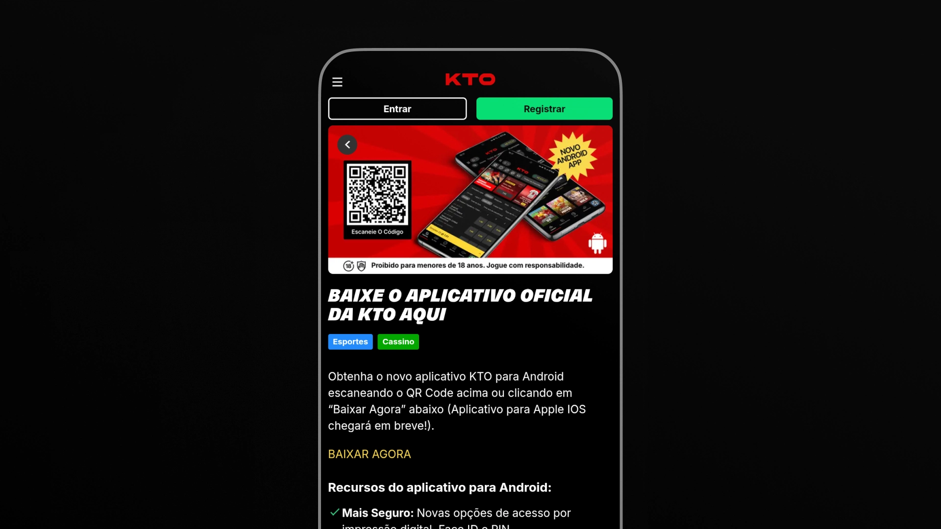 imagem mobile app instalação kto