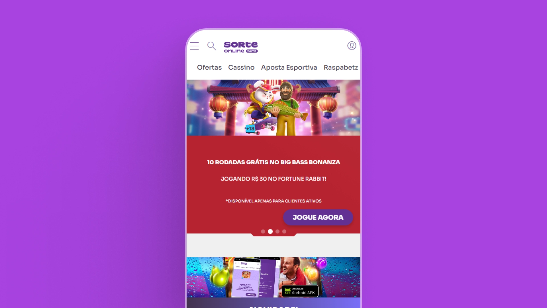 imagem mobile home sorte online