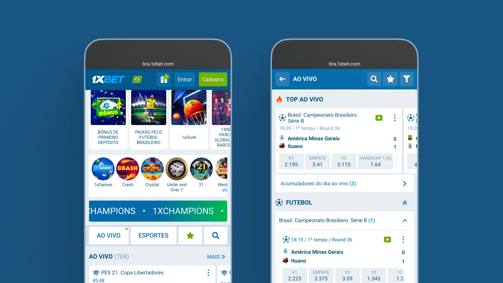 imagem mockup mobile app 1xBet