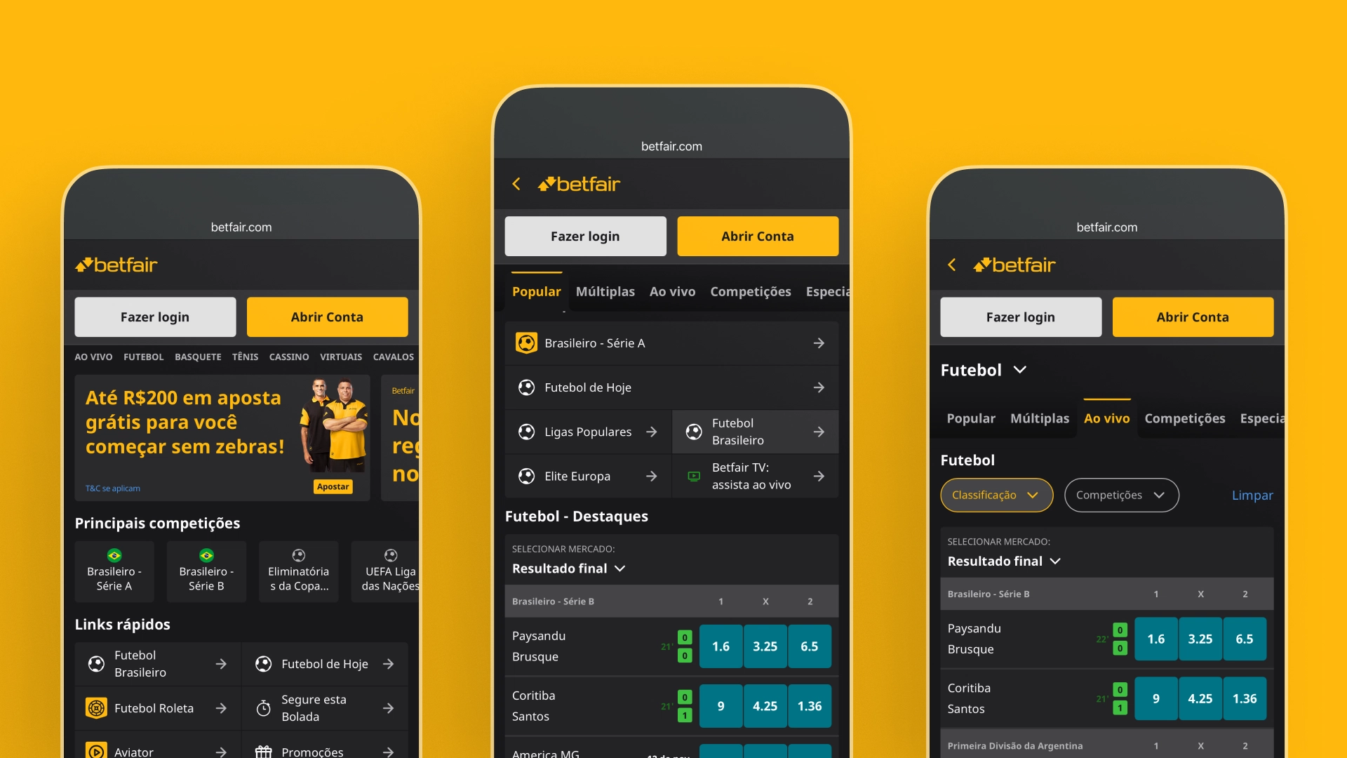 imagem mockup mobile app betfair