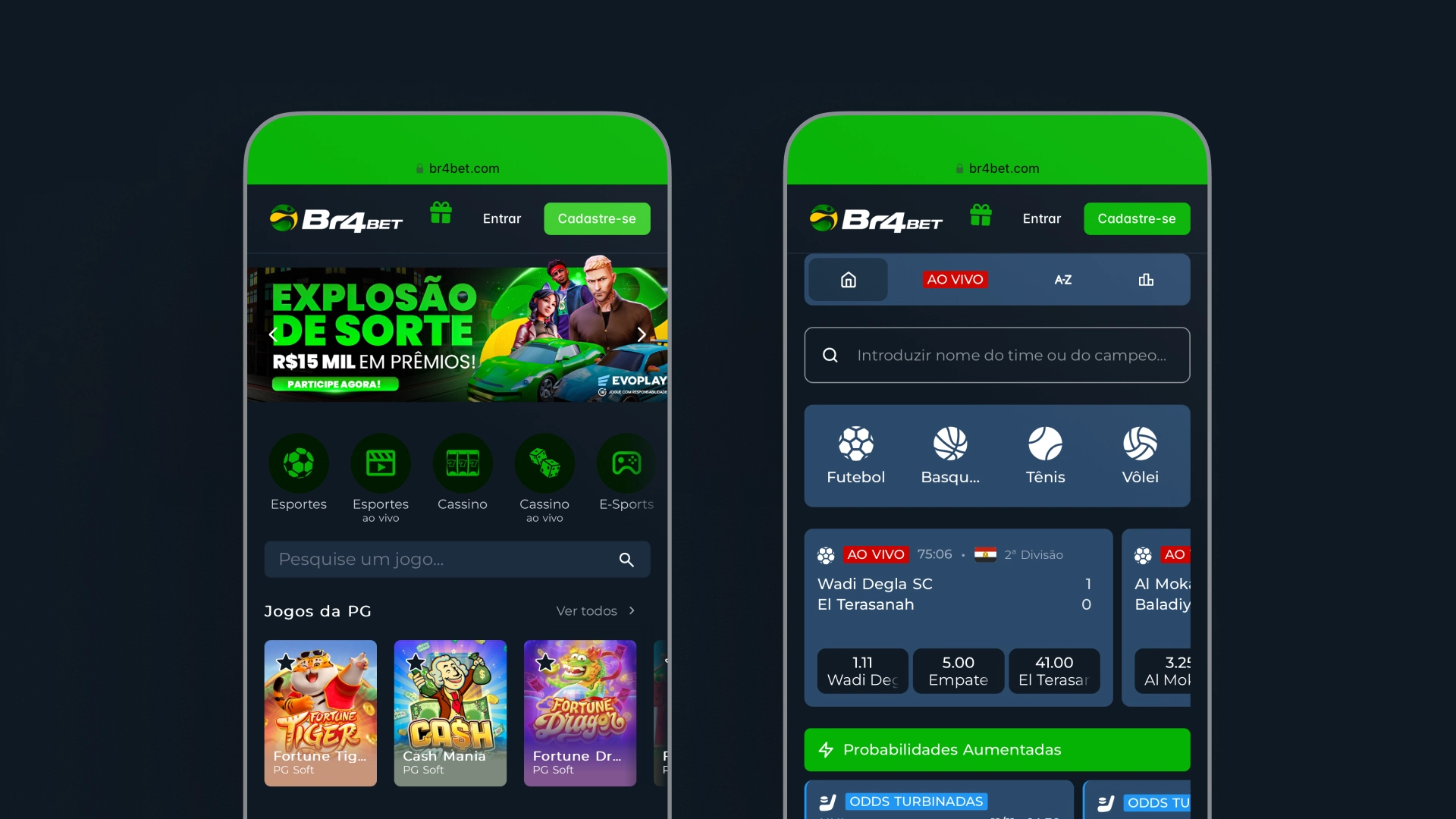 imagem mockup mobile app br4bet