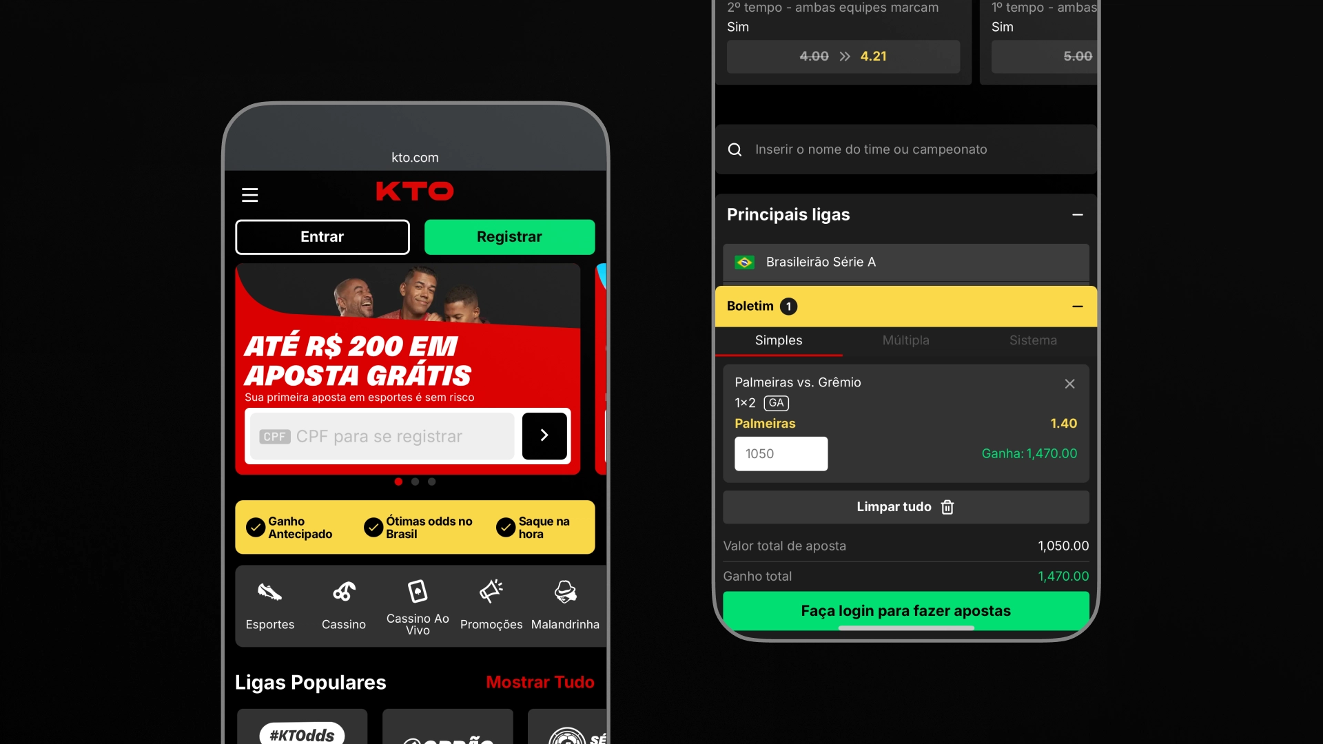 imagem mockup mobile app kto