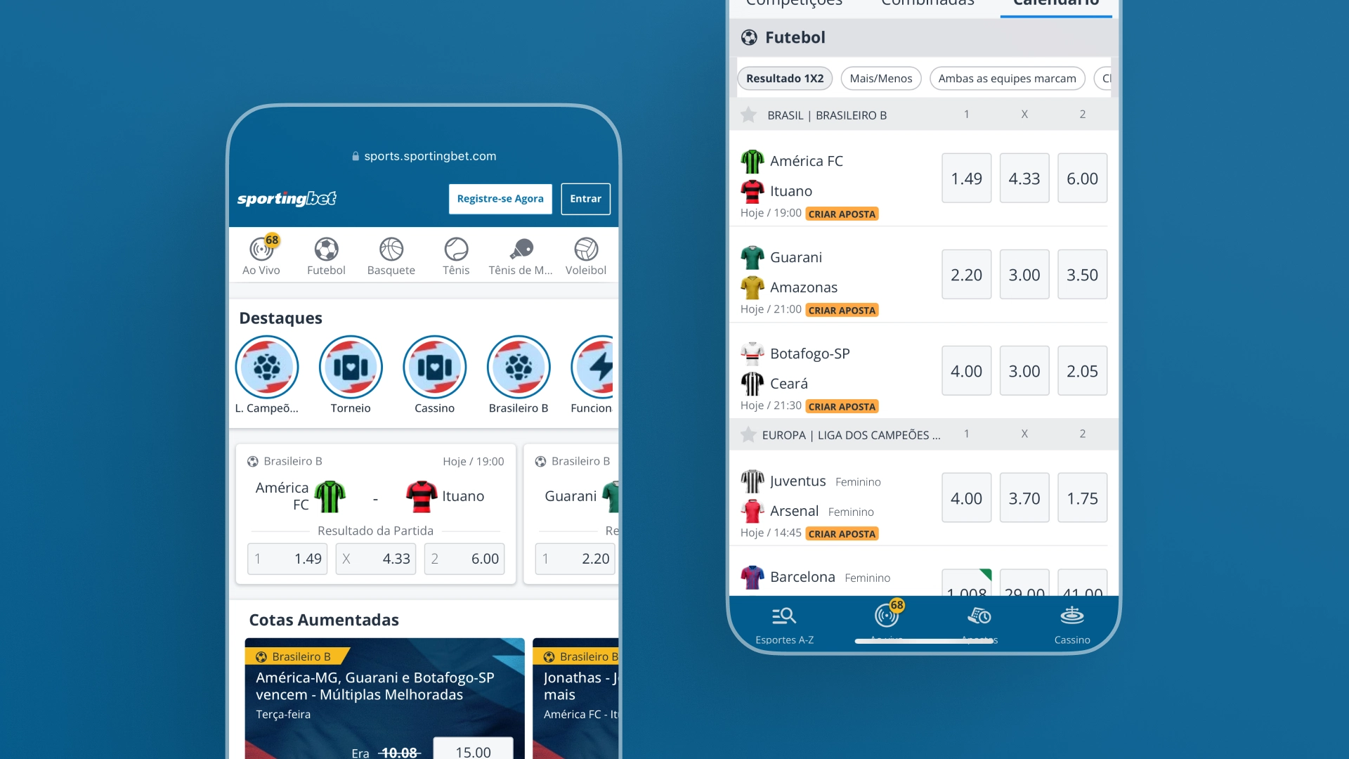 imagem mockup mobile app sportingbet