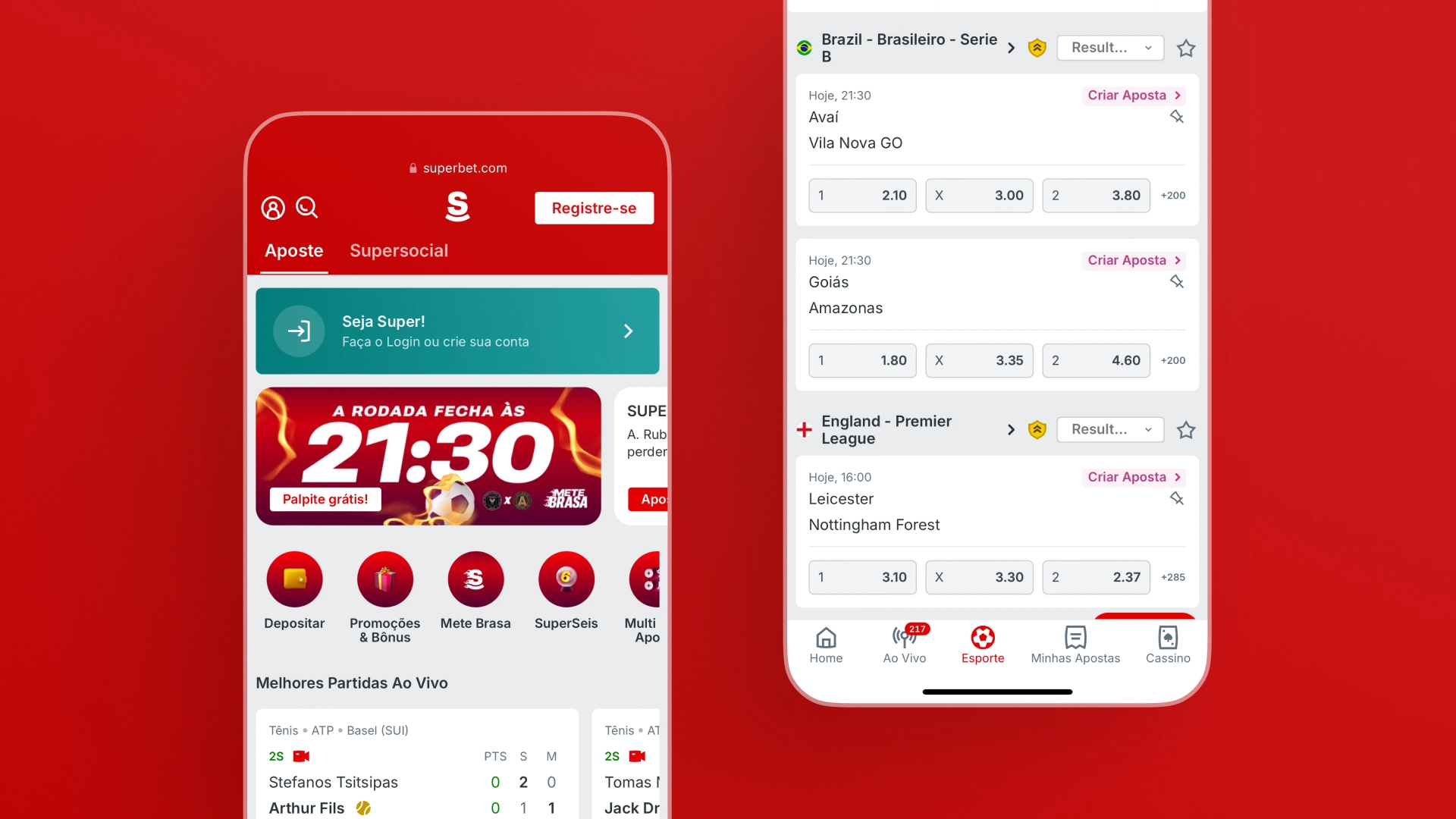 imagem mockup mobile app superbet