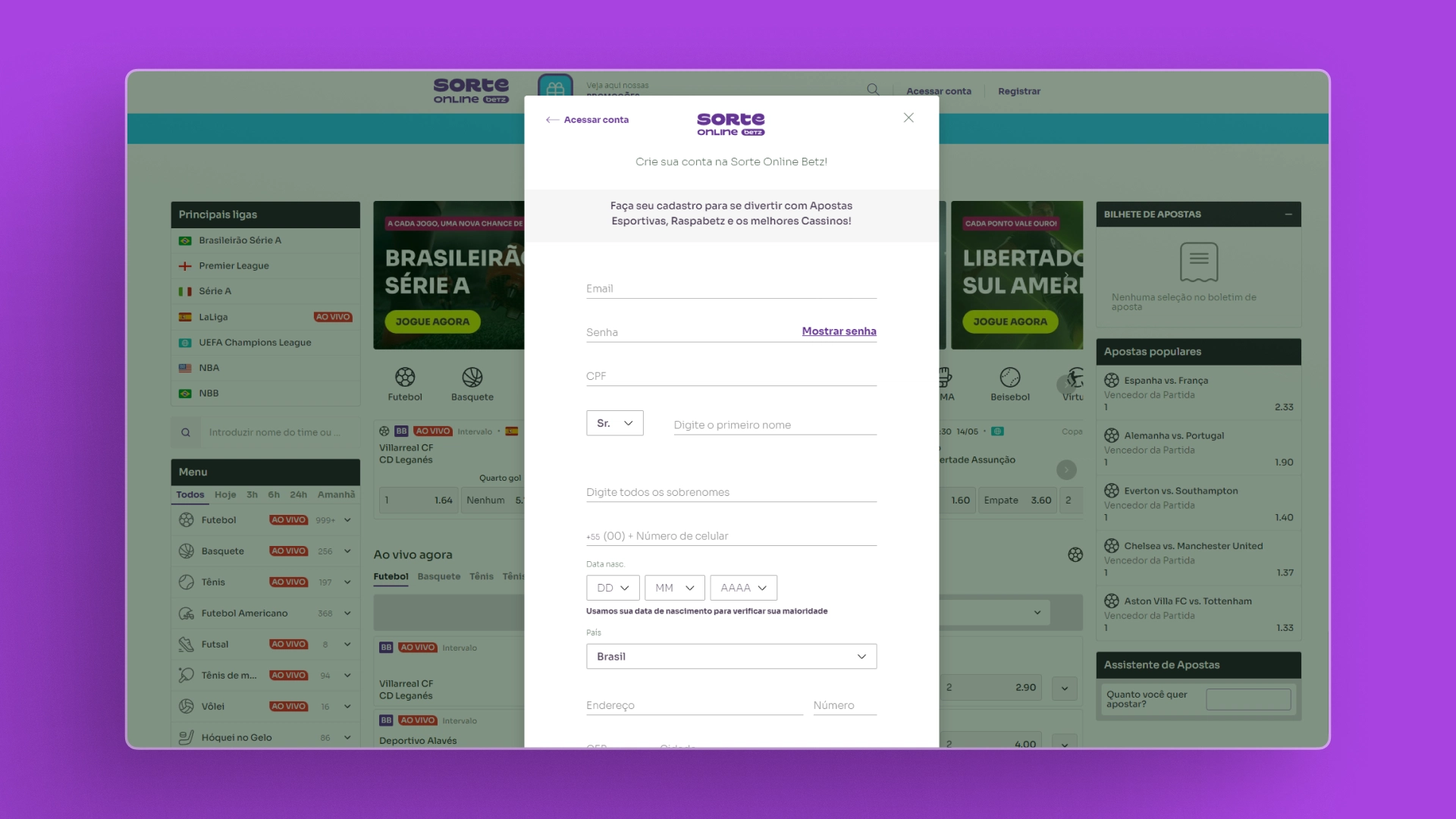 imagem registro sorte online