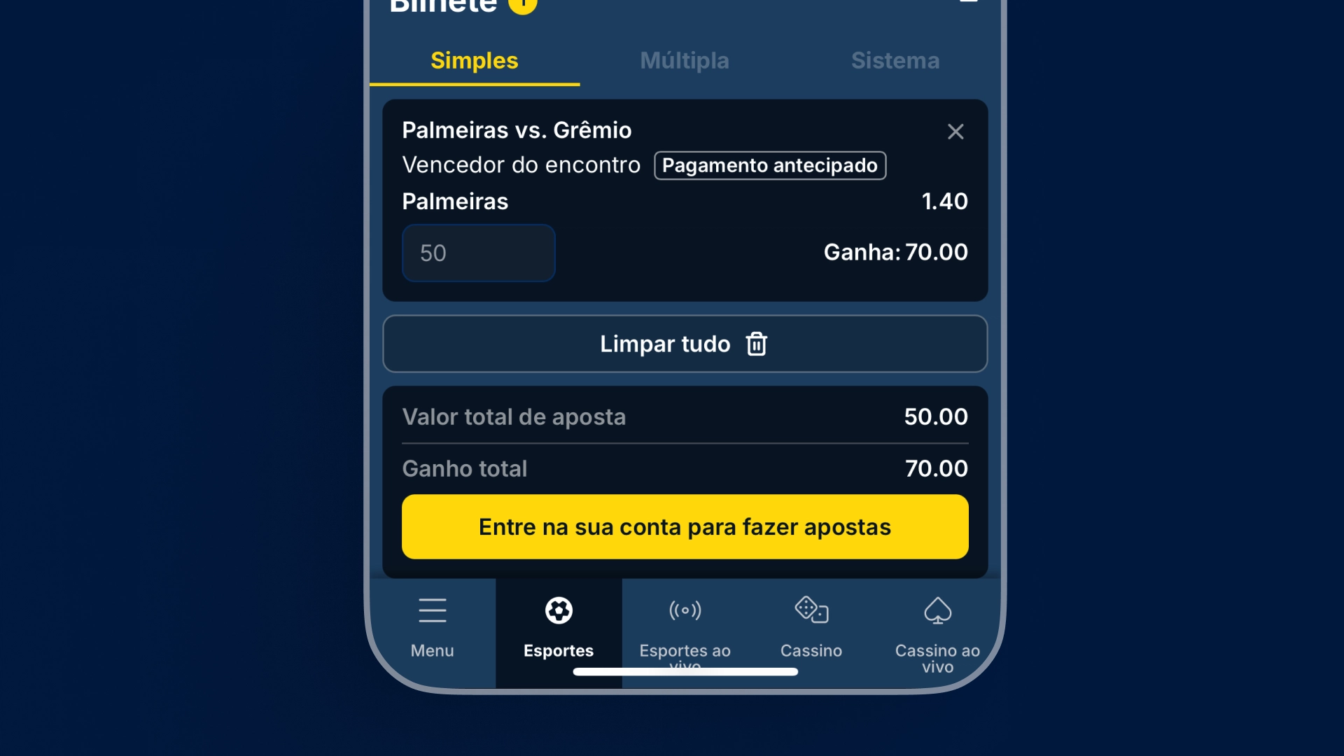 mockup mobile ficha de aposta estrela bet