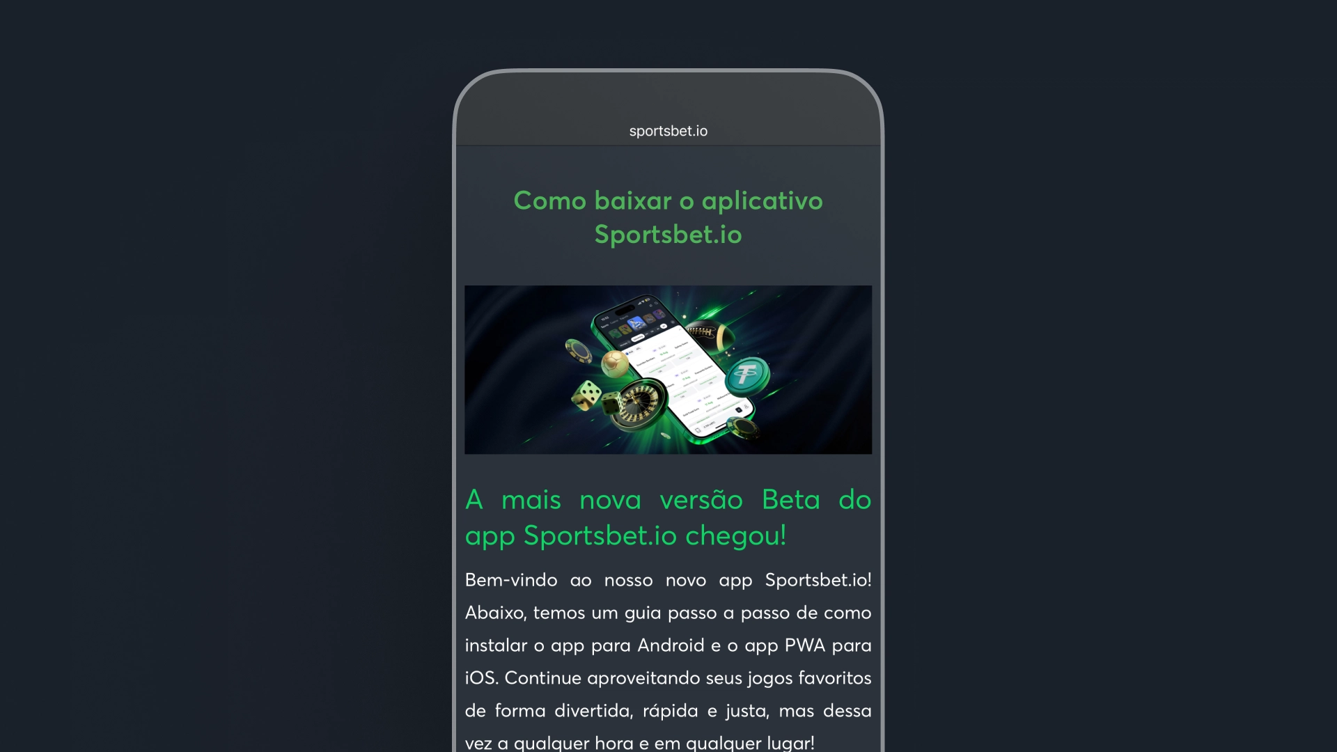 mockup mobile pagina de instalacao sportsbet