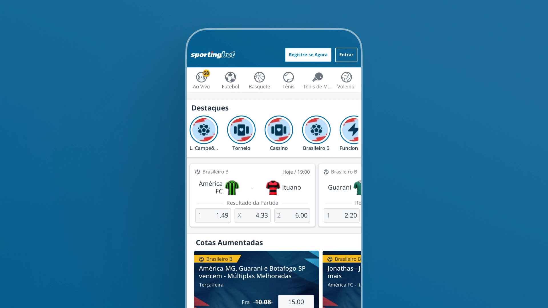 screenshot app mobile sportingbet