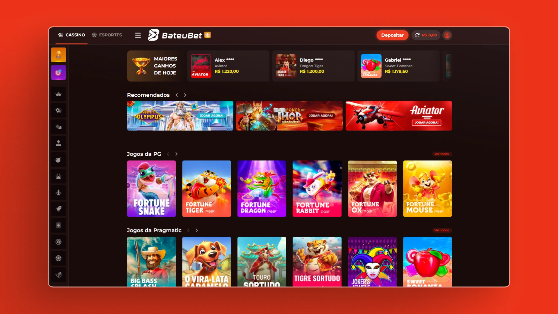 screenshot cassino BateuBet