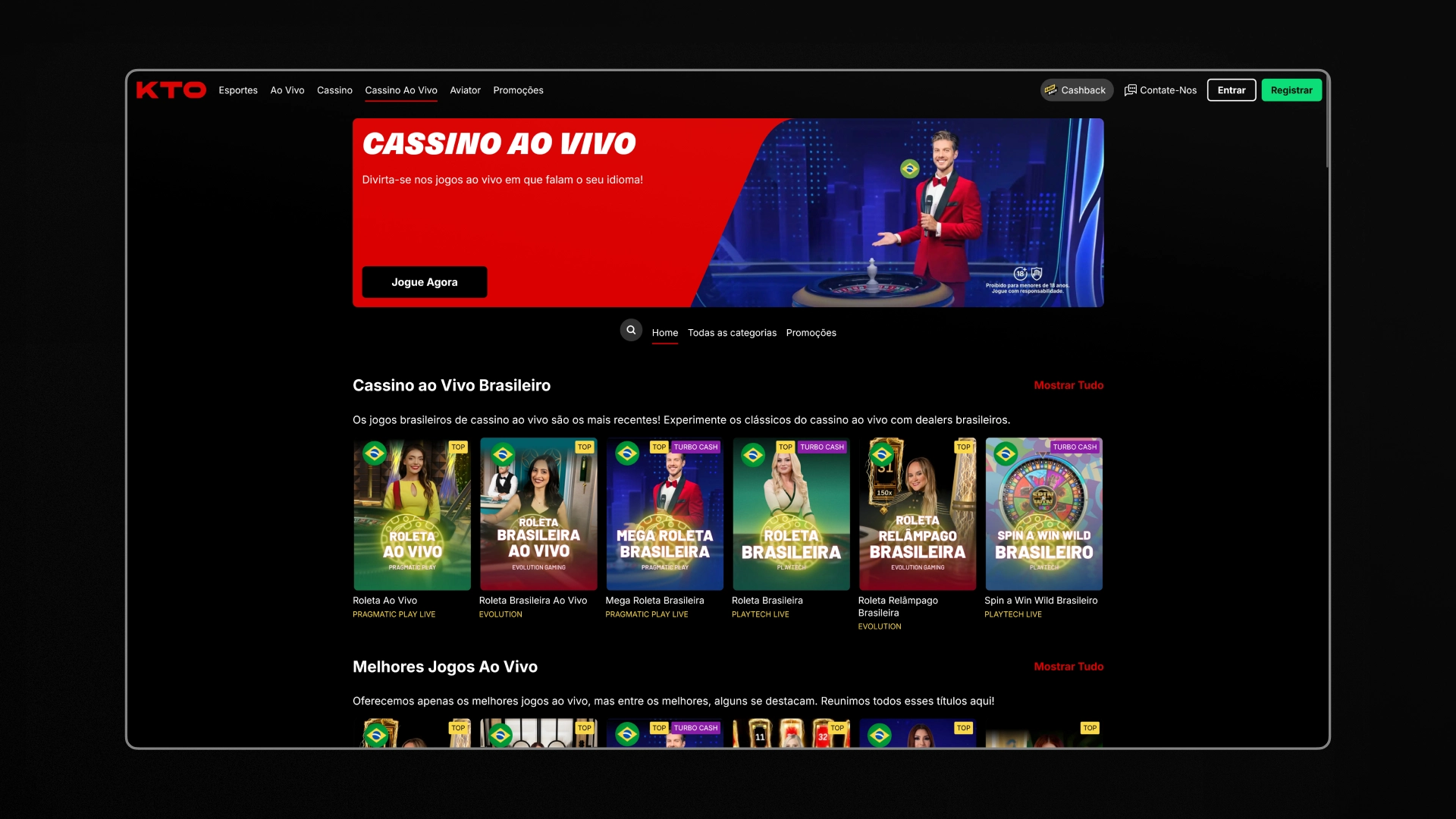 screenshot cassino ao vivo kto