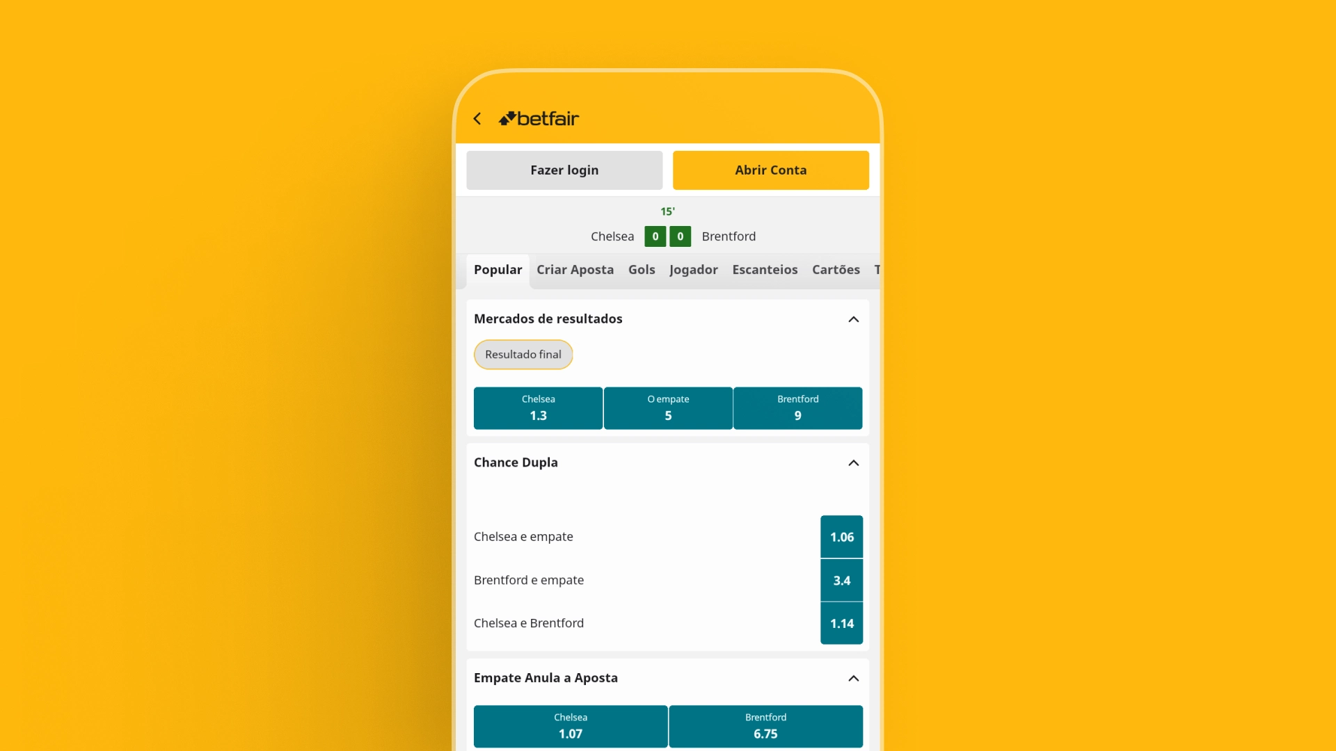 screenshot mobile betfair