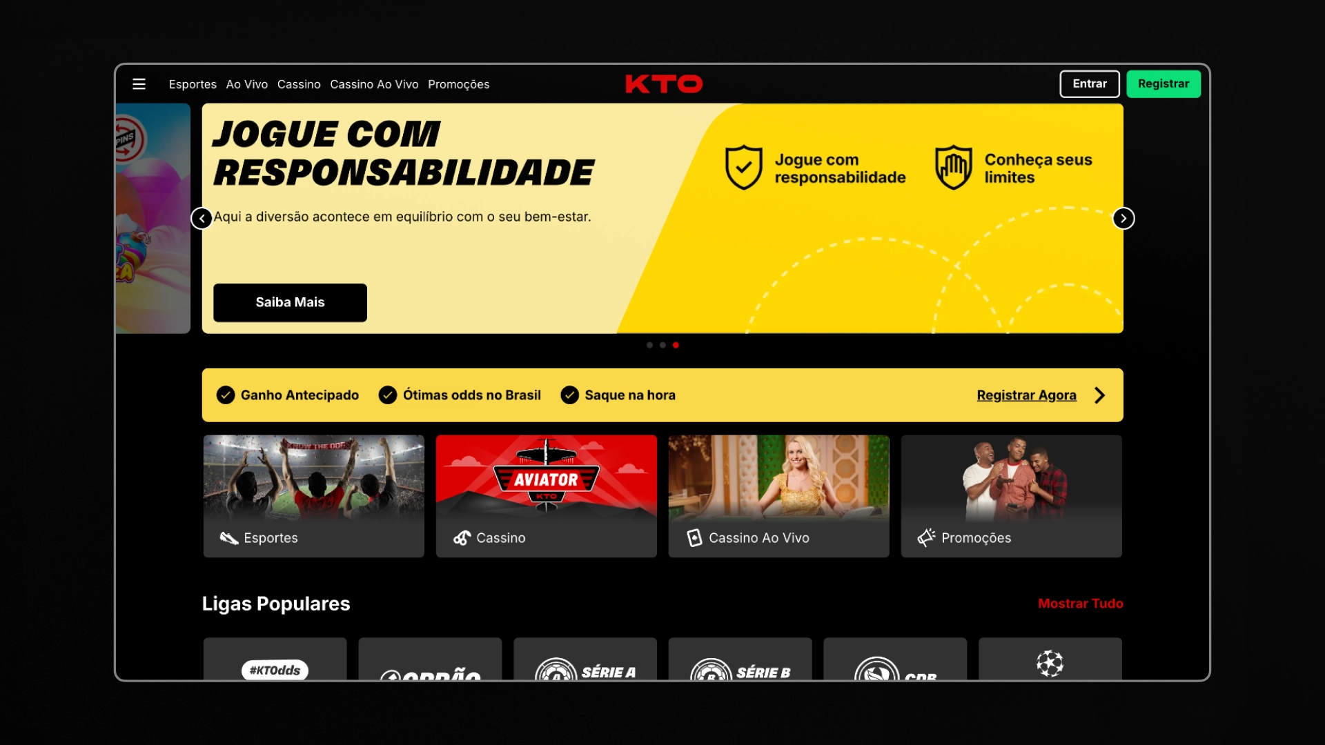 screenshot pagina inicial kto